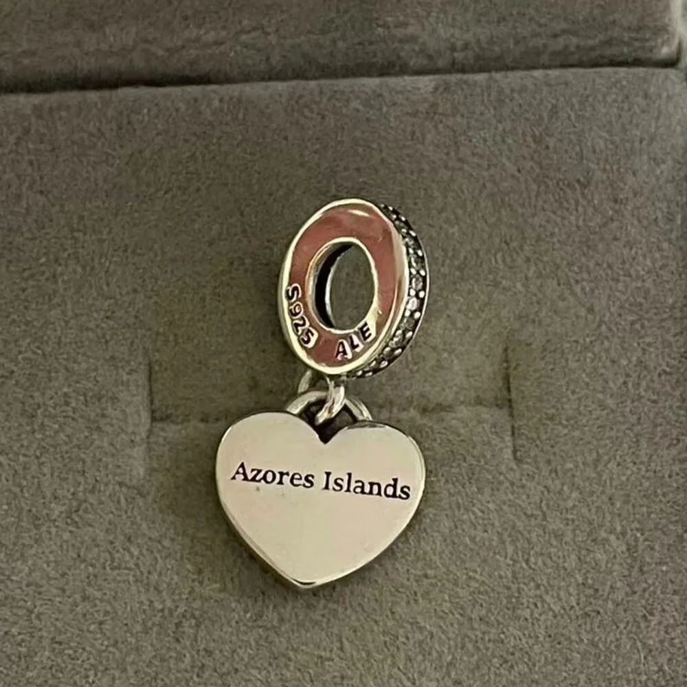 Pandora Azores Flag Exclusive Charm Travel Heart Bead Authentic New with Box - Picture 2 of 4